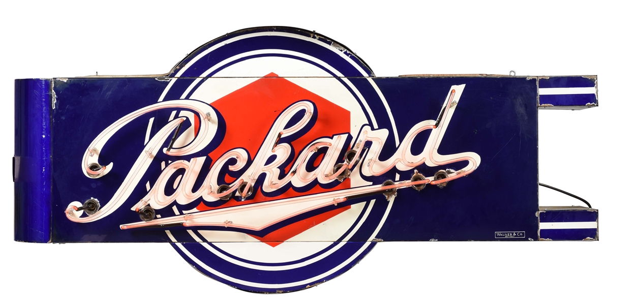 PACKARD AUTOMOBILES DIE-CUT NEON SIGN WITH BULLNOSE.