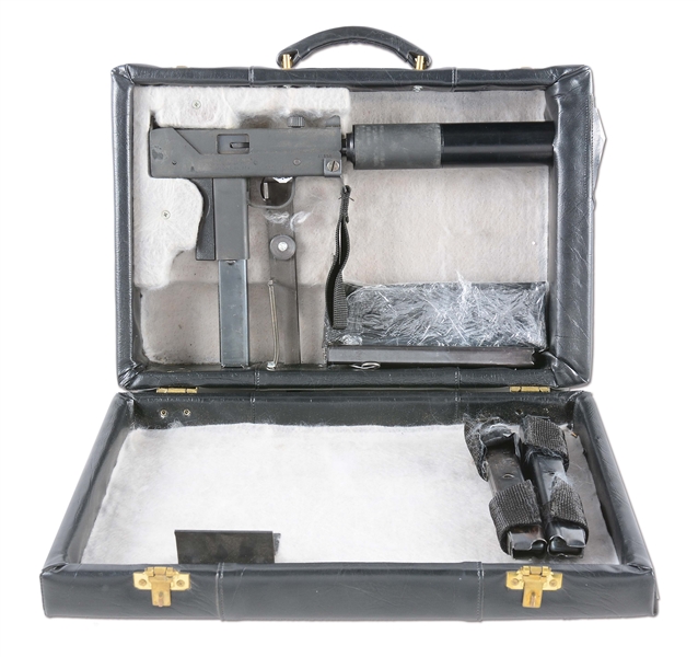 (N) POWDER SPRINGS INGRAM M11 .380 AUTOMATIC MACHINE GUN (FULLY TRANSFERABLE) WITH MAC .380 SUPPRESSOR IN HIGHLY DESIRABLE COVERT OPERATIONAL BRIEFCASE