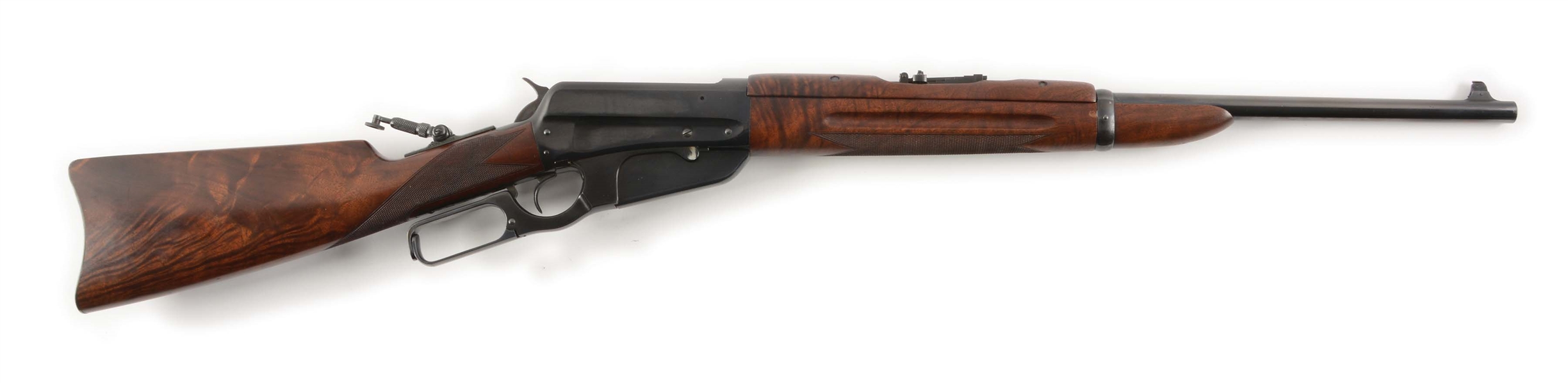 (C) WINCHESTER MODEL 1895 DELUXE LEVER ACTION SADDLE RING CARBINE (1925).