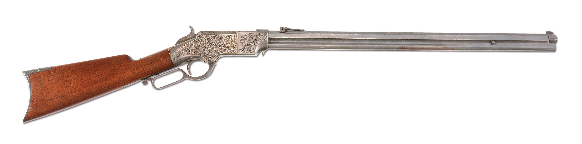 (A) FANTASTIC FULL SILVER PLATE HOGGSON ENGRAVED MODEL 1860 HENRY RIFLE.