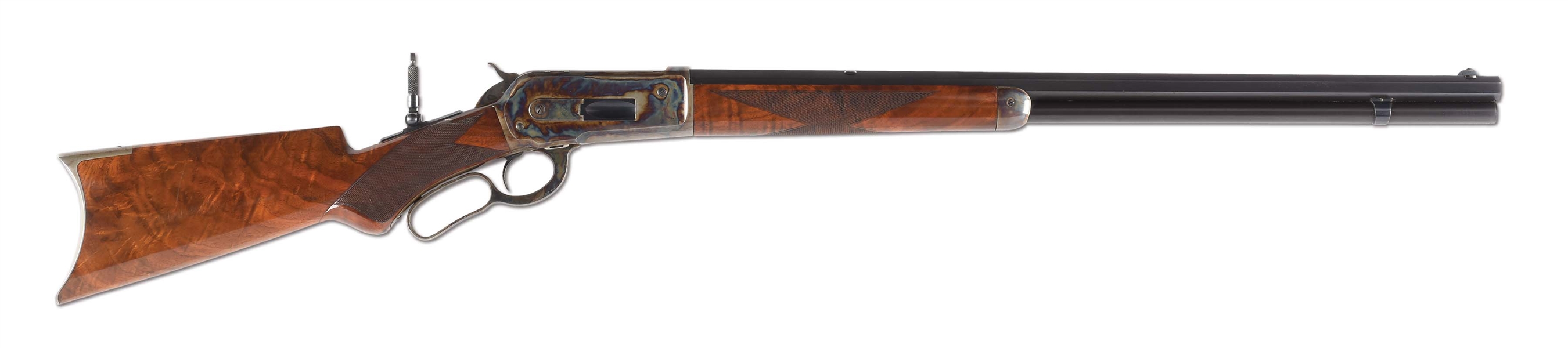 (A) CASE COLORED WINCHESTER MODEL 1886 DELUXE LEVER ACTION RIFLE IN .45-90 (1891).