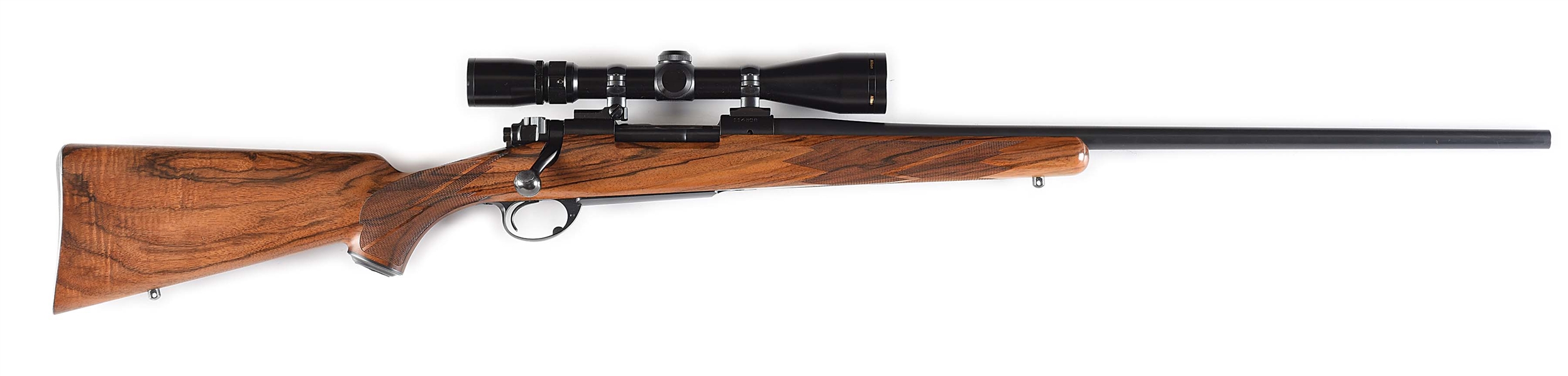 (C) H. L. (PETE) GRISEL CUSTOM PRE-64 WINCHESTER MODEL 70 BOLT ACTION RIFLE WITH SCOPE.