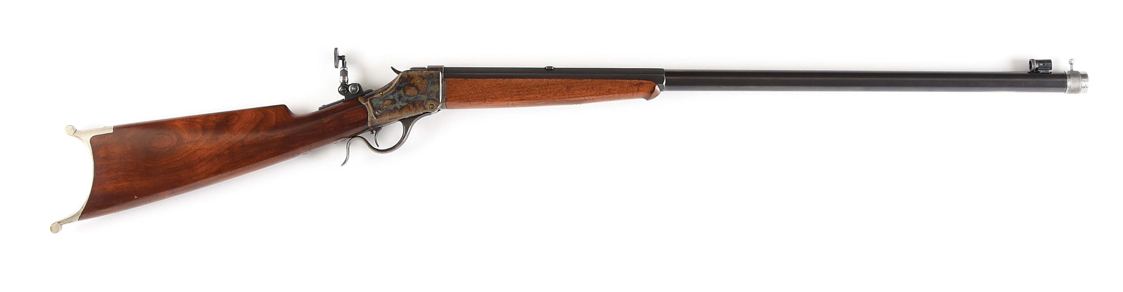 (A) WINCHESTER/H.M POPE HIGH WALL LEVER ACTION RIFLE (1889).