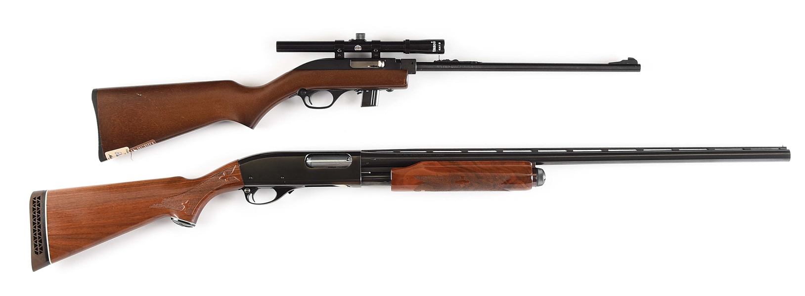 (M) LOT OF 2: ONE REMINGTON 870 WINGMASTER PUMP ACTION SHOTGUN AND ONE MARLIN MODEL 70P SEMI-AUTOMATIC RIFLE