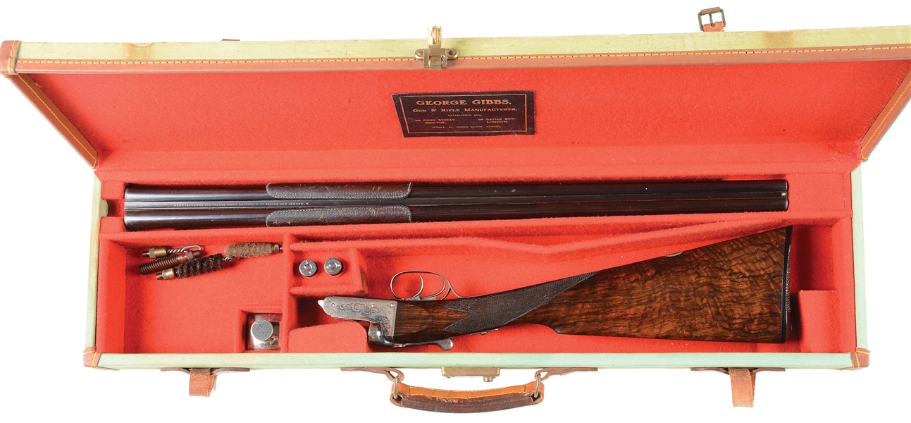 (C) CUTE LITTLE 28 BORE BOXLOCK GEORGE GIBBS SIDE BY SIDE SHOTGUN WITH CASE