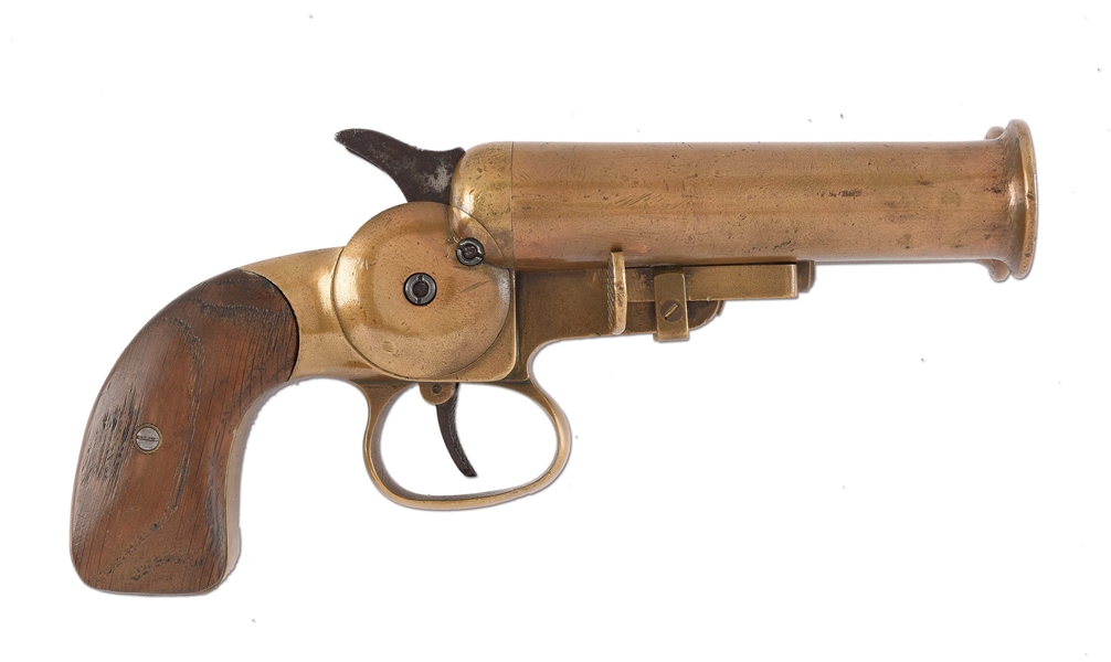 RARE WWI GERMAN M1889 DOUBLE BARREL NAVY SIGNAL 26.5MM PISTOL WITH BARREL EXTENSION.