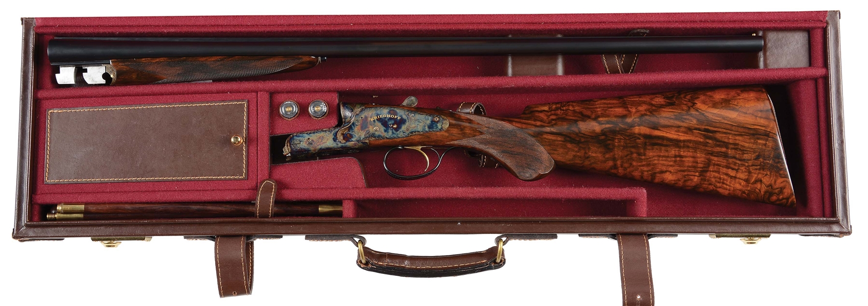 (M) CASED KREIGHOFF ESSENCIA 28 BORE SIDELOCK SHOTGUN WITH CASE - ONCE OWNED BY FAMED COLLECTOR ROBERT PETERSEN.