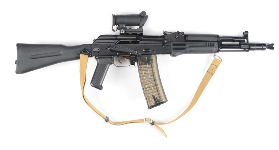 (N) EXTREMELY FINE CONDITION ITM ARMS CO “PETER FLEIS” CONVERTED AK-74 SEMI-AUTOMATIC SHORT BARRELED RIFLE WITH SCOPE (SHORT BARREL RIFLE) 