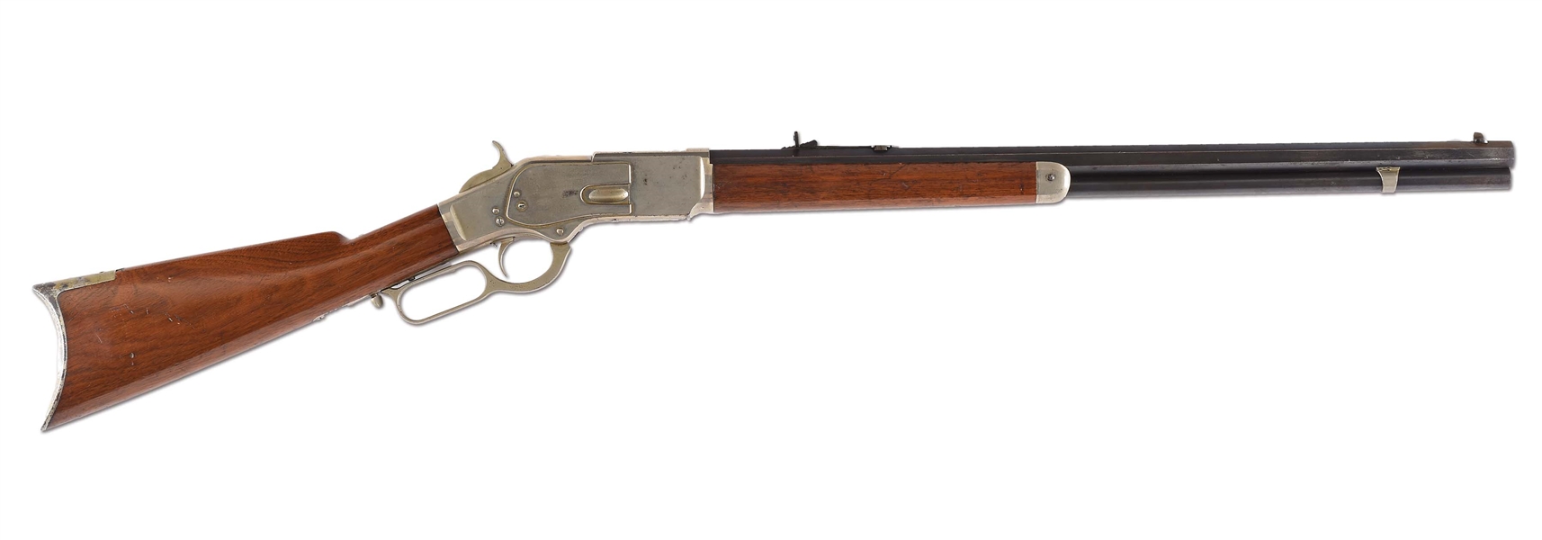 (A)  RARE  DOCUMENTED WINCHESTER 1ST MODEL 1873 WITH HALF NICKEL FINISH