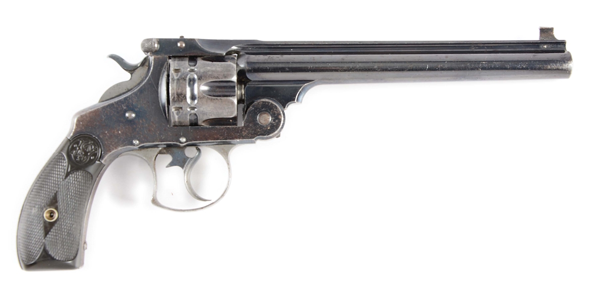 (A) RARE BRITISH PROOFED 7-1/2" SMITH & WESSON NEW MODEL NO. 3 NAVY TARGET DOUBLE ACTION REVOLVER.