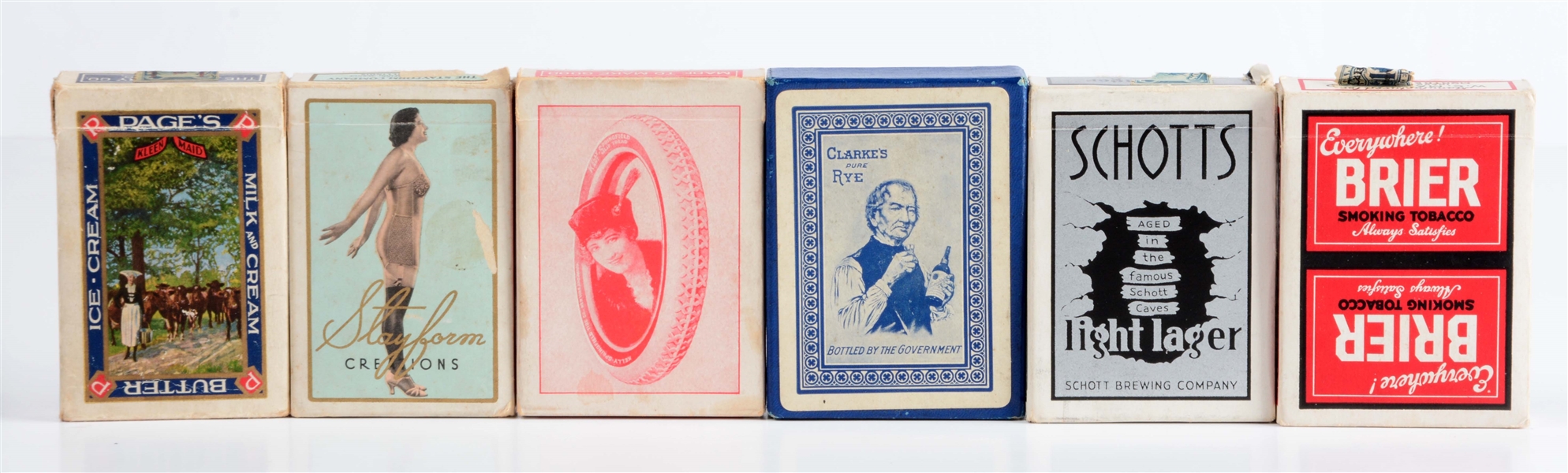 LOT OF 6: ASSORTED ADVERTISING PLAYING CARD PACKS.