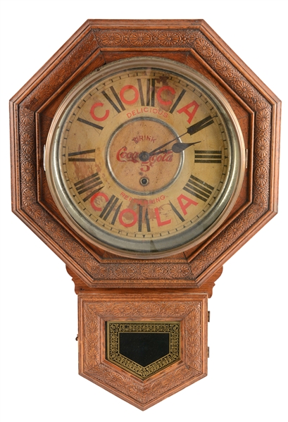 RARE 1901 COCA-COLA ADVERTISING CLOCK. 