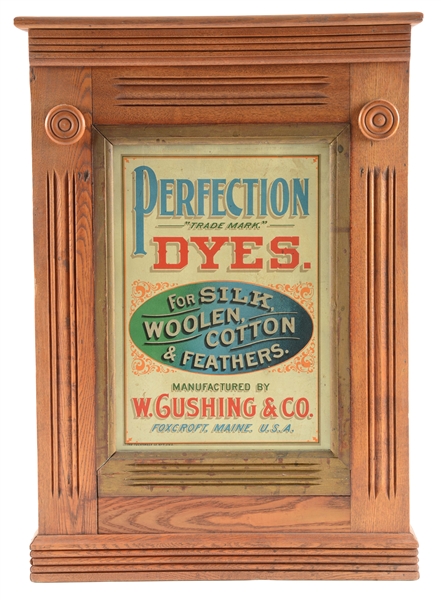 PERFECTION DYES COUNTRY STORE ADVERTISING CABINET.  