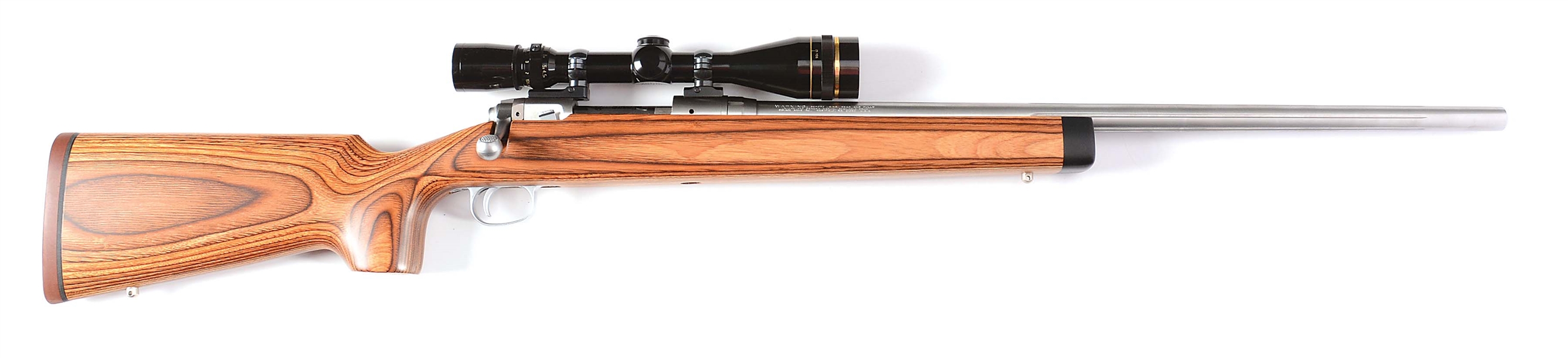 (M) SAVAGE ARMS MODEL 12 BOLT ACTION RIFLE WITH MOUNTED SCOPE.