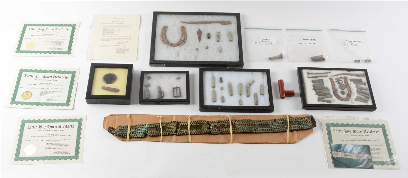 RARE GROUP OF EXCAVATED CARTRIDGES & ARTIFACTS FROM GREAT SIOUX WAR OF 1876 BATTLE SITES 