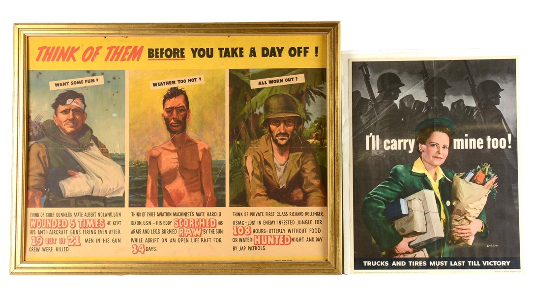 LOT OF 2: WWII HOME FRONT POSTERS.