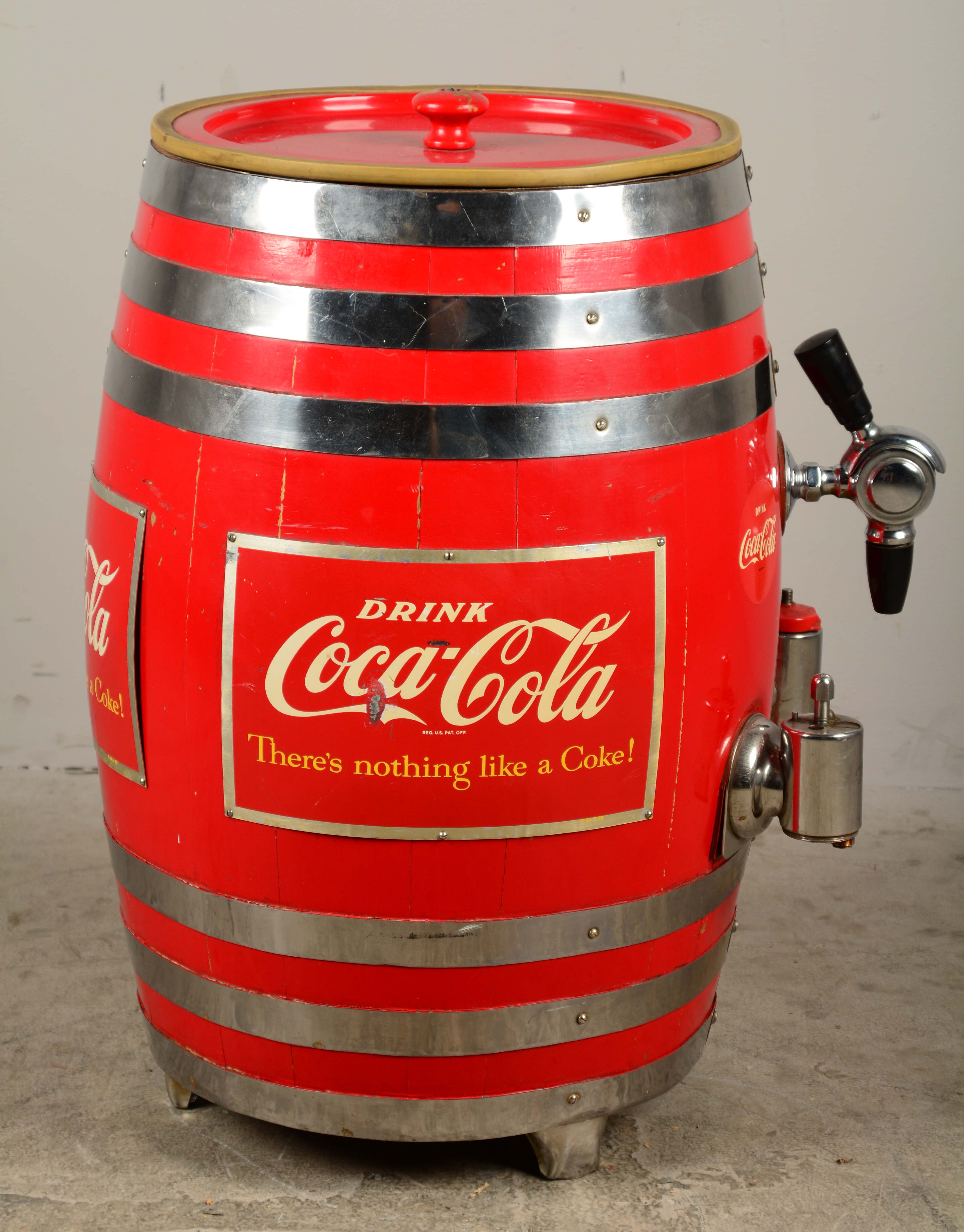 Sold at Auction: Coca-Cola barrel dispenser