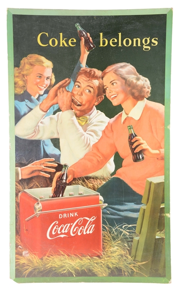 COCA-COLA DOUBLE SIDED CARDBOARD POSTER. 