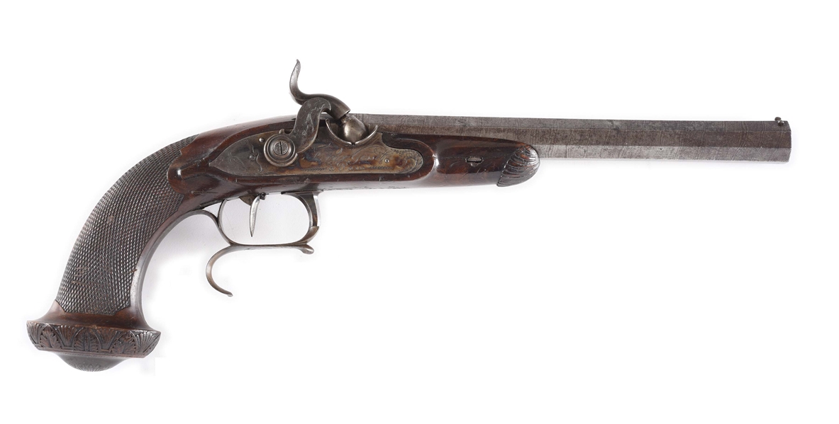 (A) FRENCH PERCUSSION TARGET PISTOL BY GOSSET OF PARIS.