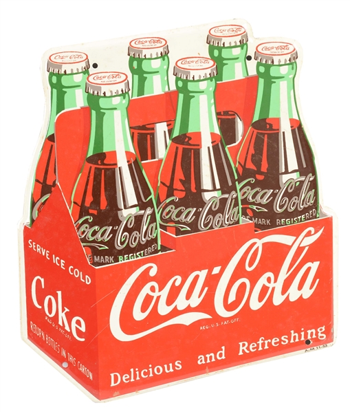 CUT-OUT COCA-COLA 6 PACK ADVERTISING SIGN.