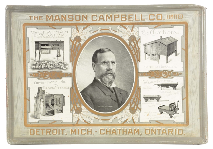 MANSON CAMPBELL TIN LITHO ADVERTISING SIGN.