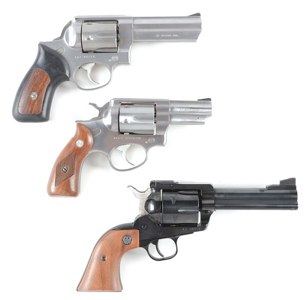(M) LOT OF 3: RUGER REVOLVERS.