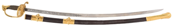 AMES MODEL 1850 STAFF & FIELD STYLE SWORD INSCRIBED TO GEORGE BALCH OF THE ORDNANCE CORP.