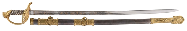 EXTRAORDINARY US MODEL 1850 STAFF & FIELD OFFICERS CLAUBERG  PRESENTATION SWORD. 