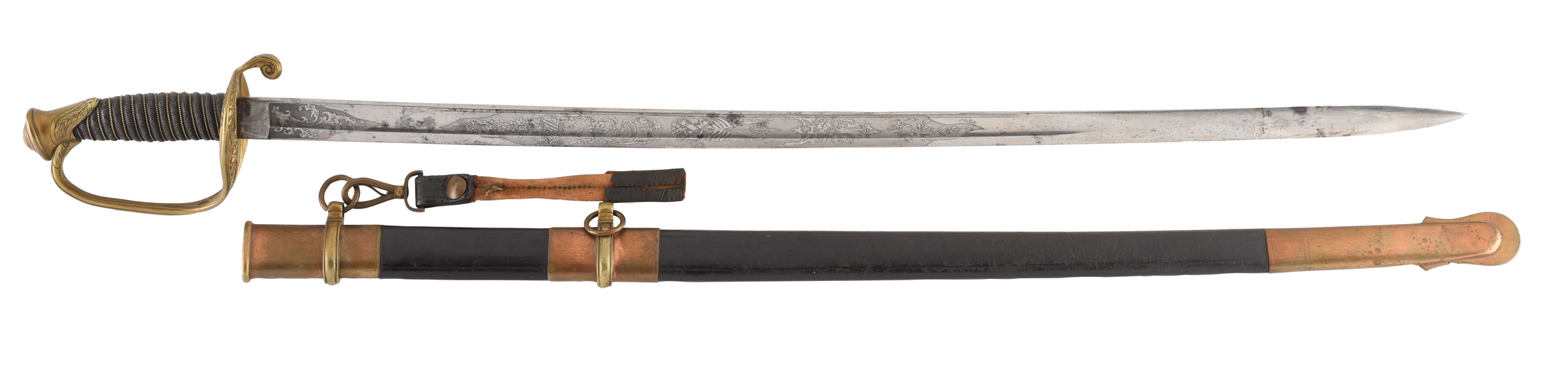 TIFFANY RETAILED US MODEL 1850 FOOT OFFICERS SWORD.