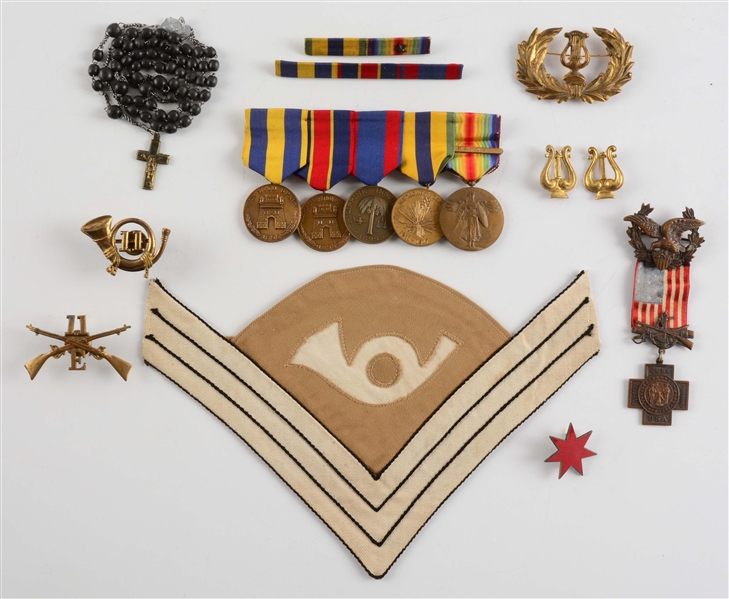 SPANISH-AMERICAN WAR PERIOD US ARMY MUSICIAN MEDAL & INSIGNIA GROUP.