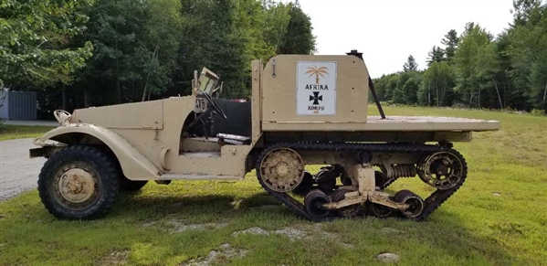 SOUGHT AFTER WWII US MILITARY WHITE MODEL M2 HALF-TRACK ARMORED PERSONNEL CARRIER.