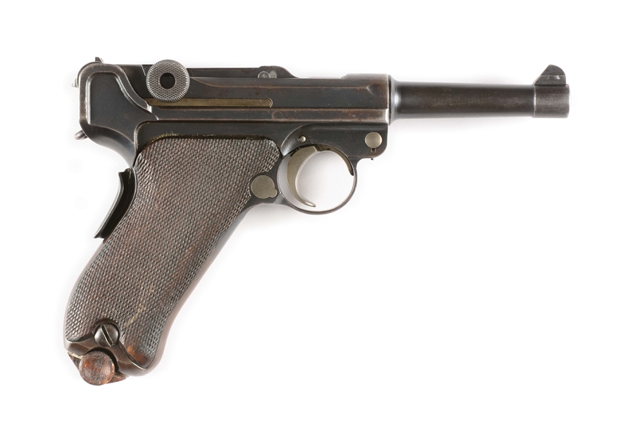 (C) 1920 COMMERCIAL "I" SUFFIX GRIP SAFETY LUGER SEMI-AUTOMATIC PISTOL WITH HOLSTER.