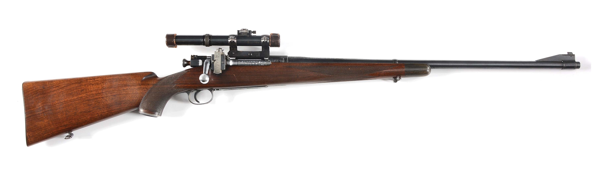 (C) SCARCE FACTORY ENGRAVED (WILLIAM GOUGH) R.F. SEDGLEY INC. SPRINGFIELD BOLT ACTION RIFLE WITH SCOPE.