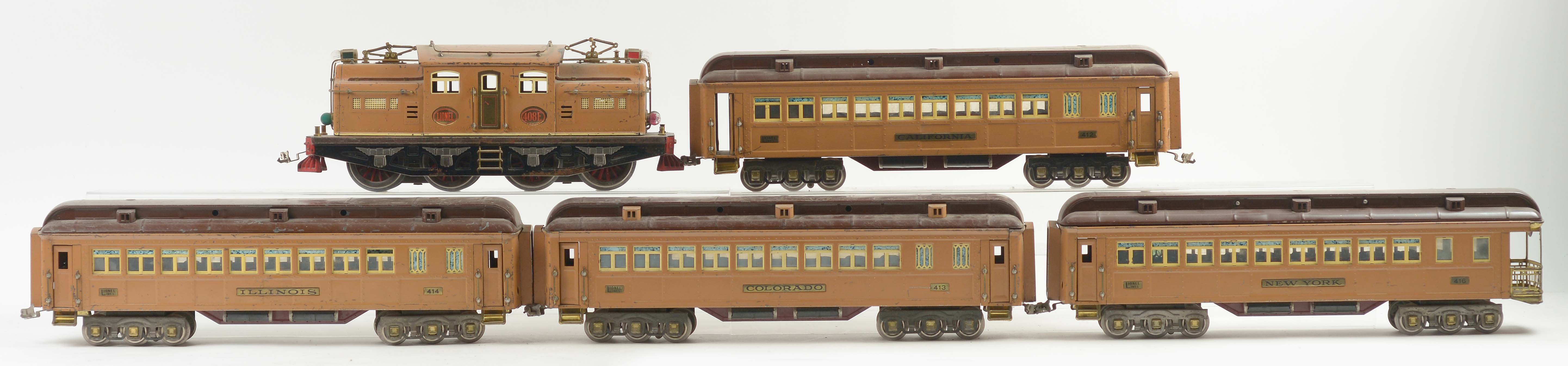 Lot Detail LOT OF 5 LIONEL STANDARD GAUGE NO 408E PASSENGER STATE SET 