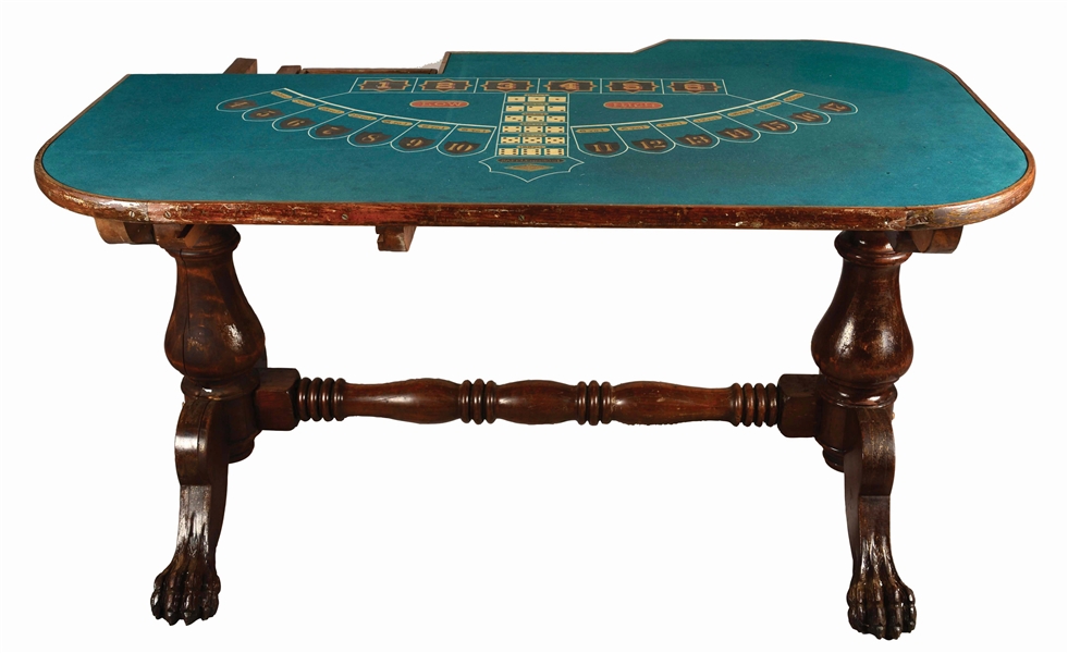 **ANTIQUE ARTHUR POPPER GRAND HAZARD GAMBLING TABLE.