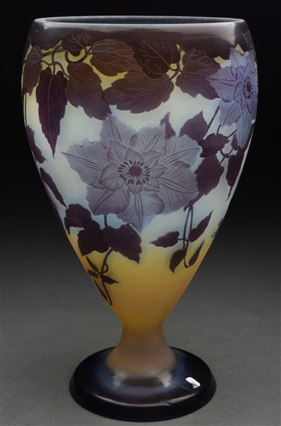 GALLE CAMEO CLEMATIS VASE.