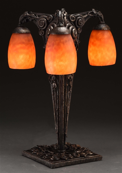 E. BRANDT/DAUM TABLE LAMP. 