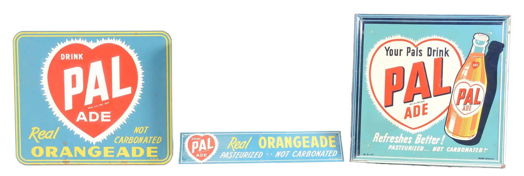 LOT OF 3: PAL-ADE ADVERTISING SIGNS.