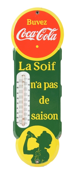 PORCELAIN FRENCH COCA-COLA ADVERTISING THERMOMETER.