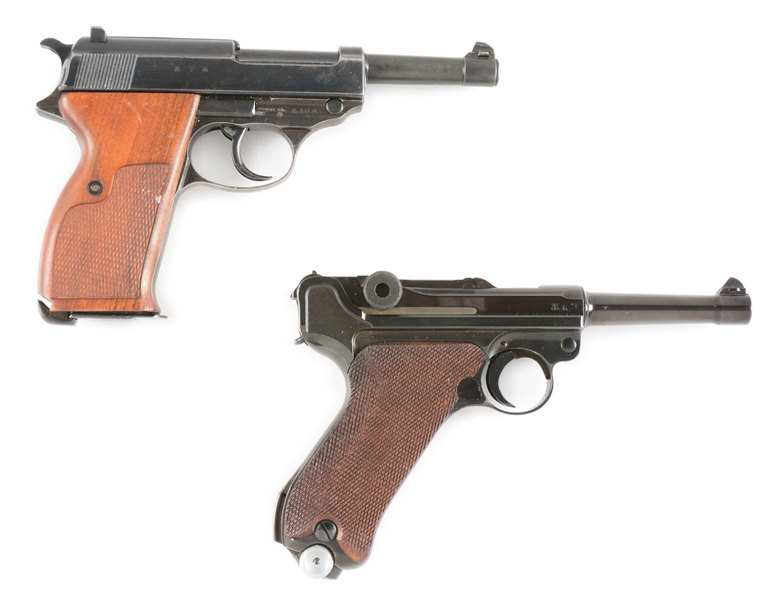 (C) LOT OF 2: WALTHER P.38 AND MAUSER P.08 LUGER WITH ACCESSORIES. 