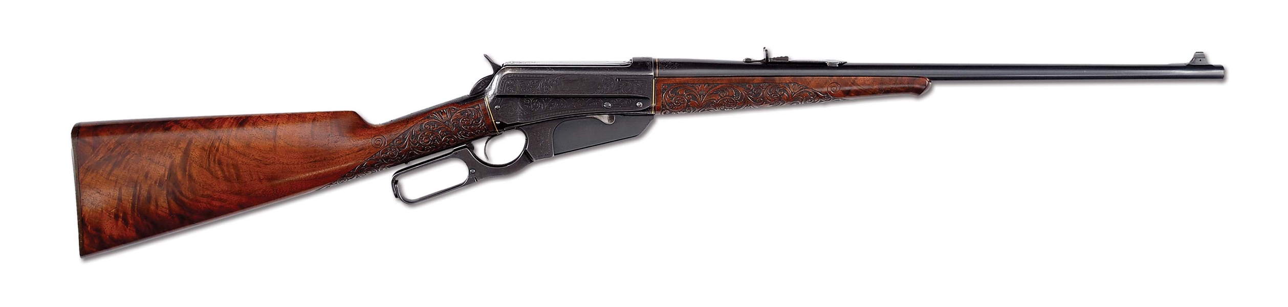 (C) ELEGANT ULRICH ENGRAVED WINCHESTER 1895 LEVER ACTION RIFLE WITH GOLD INLAY (1924).