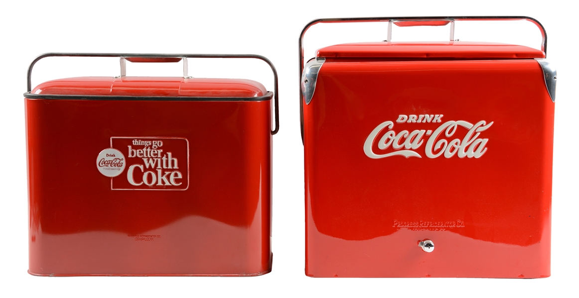 LOT OF 2: COCA-COLA ADVERTISING COOLERS.