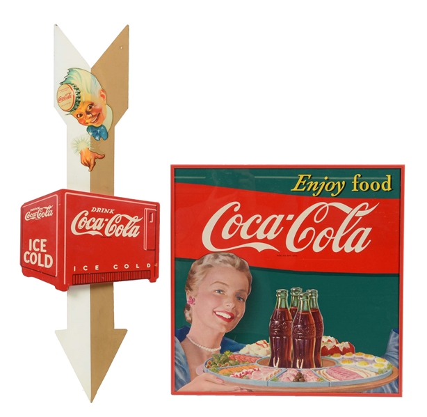 LOT OF 2: COCA-COLA ADVERTISING SIGNS.