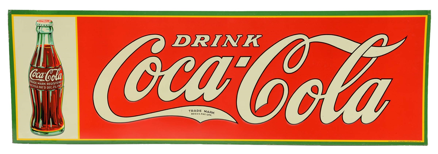 1933 EMBOSSED TIN DRINK COCA-COLA SIGN.