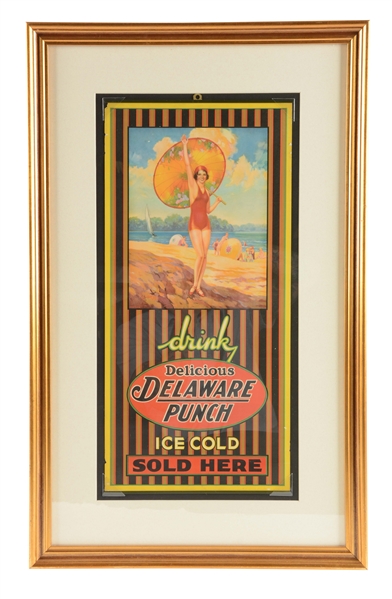 1930S DELAWARE PUNCH PAPER ADVERTISING POSTER.