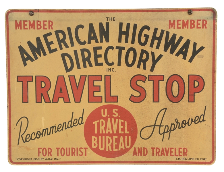 DOUBLE SIDED AMERICAN HIGHWAY DIRECTORY ADVERTISING SIGN. 