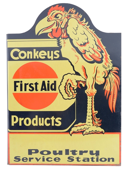 CONKEYS FIRST AID PRODUCTS TIN FLANGE SIGN. 