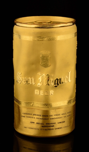 24K PURE GOLD SAN MIGUEL BREWING CO. LIFE SIZE BEER CAN.