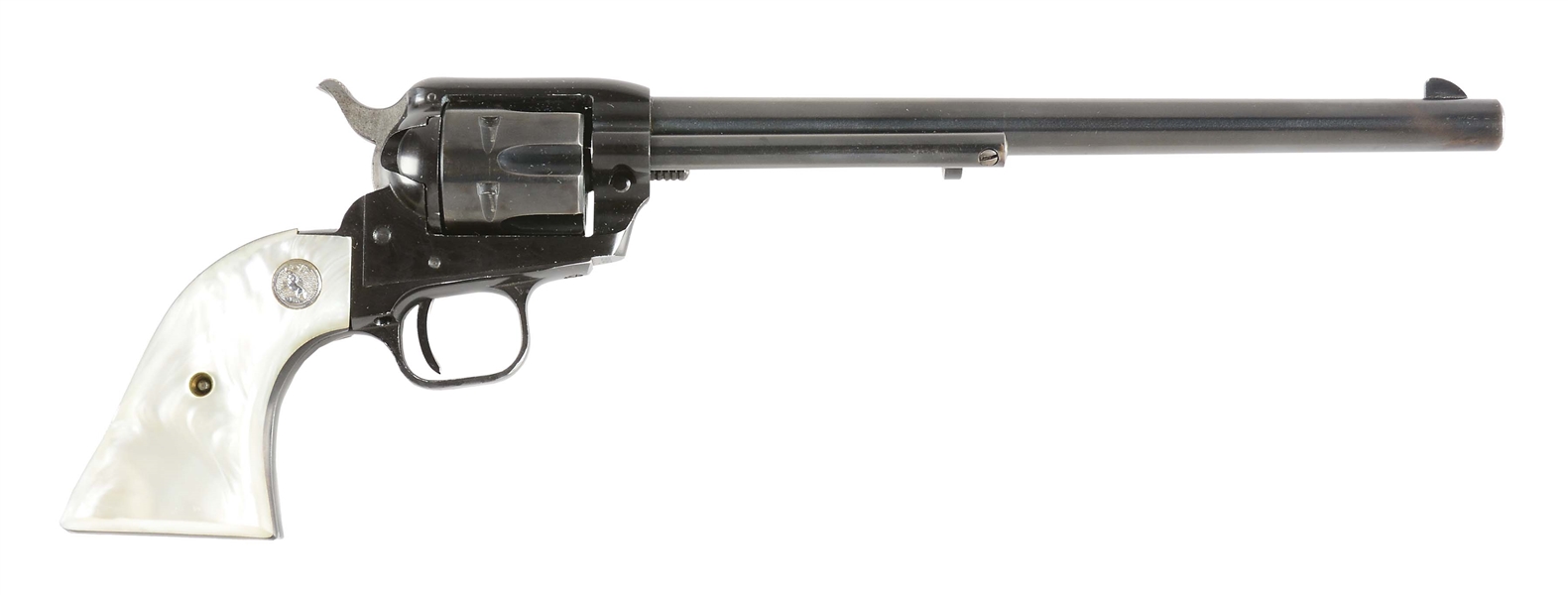 (C) COLT BUNTLINE SCOUT SINGLE ACTION REVOLVER WITH HOLSTER.