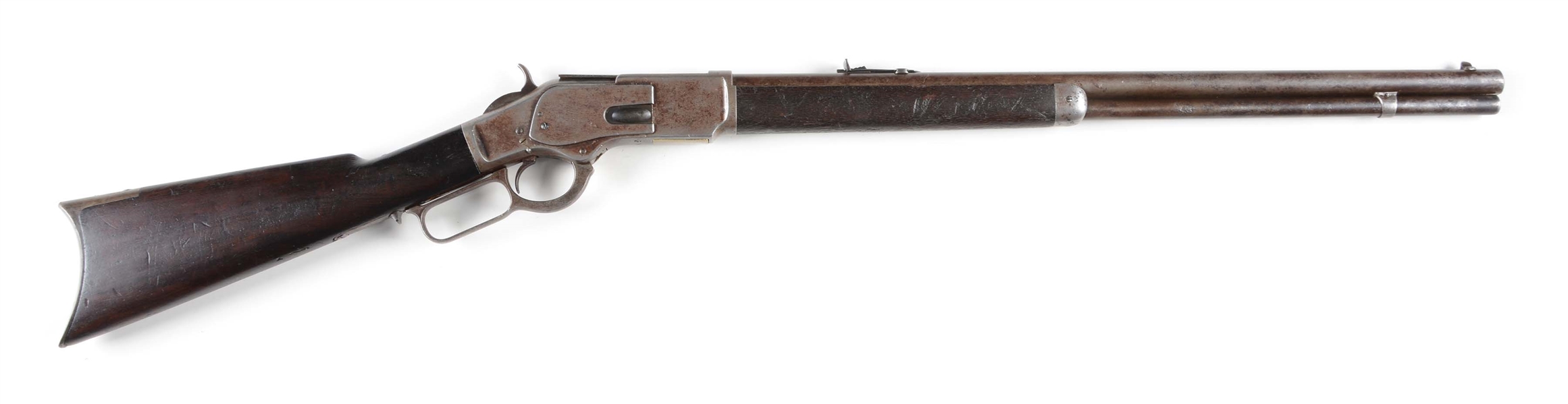 (A) WINCHESTER 1873 1ST MODEL LEVER ACTION RIFLE.